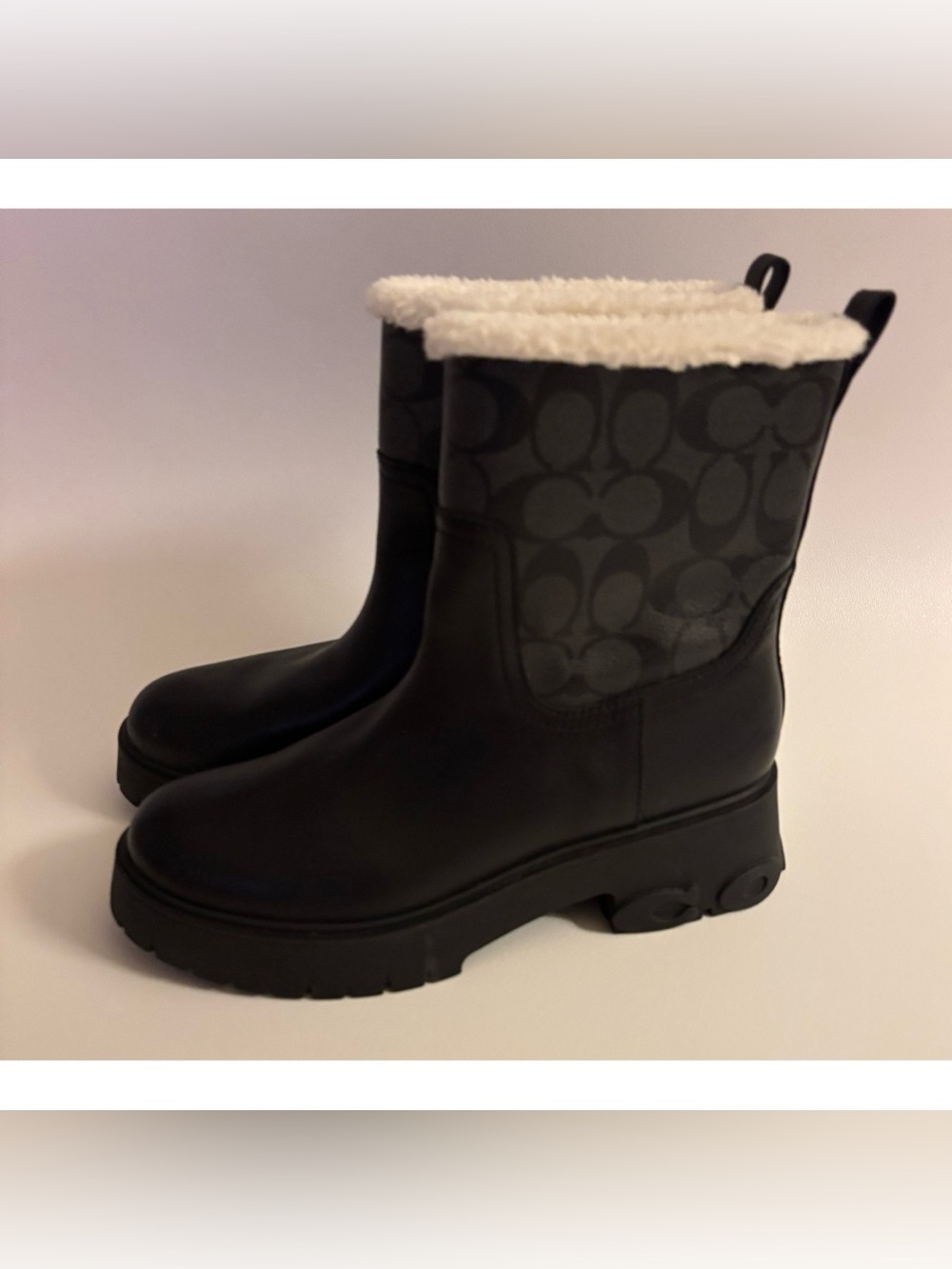 Coach Raina Signature Jacquard Leather Boot Size 8.5~ Pristine - Picture 3 of 9